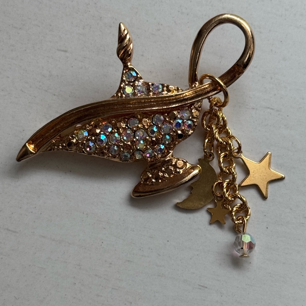 Kirks Folly Gold Aladdin Lamp Brooch 40$